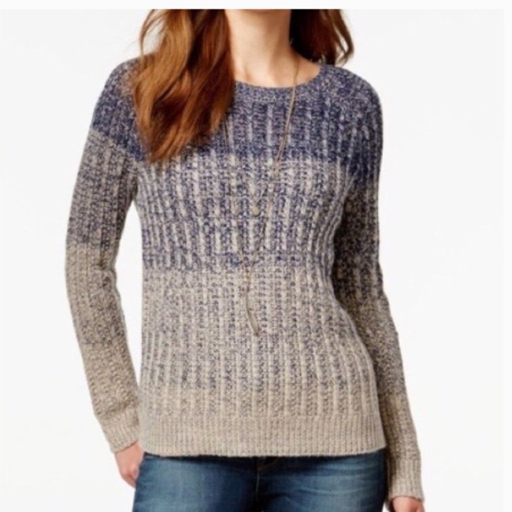 Lucky Brand Blue Marled Ombré Pullover Sweater (933)